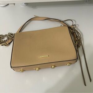 Rebecca Minkoff Tan Crossbody Bag with Gold Details